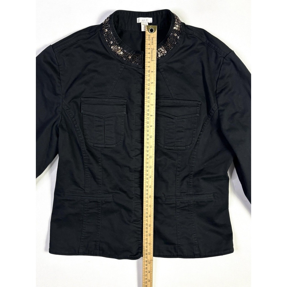 APT.9 Jacket Women's Large Stretch Black Gold Beaded & Sequined Blazer - Picture 8 of 12